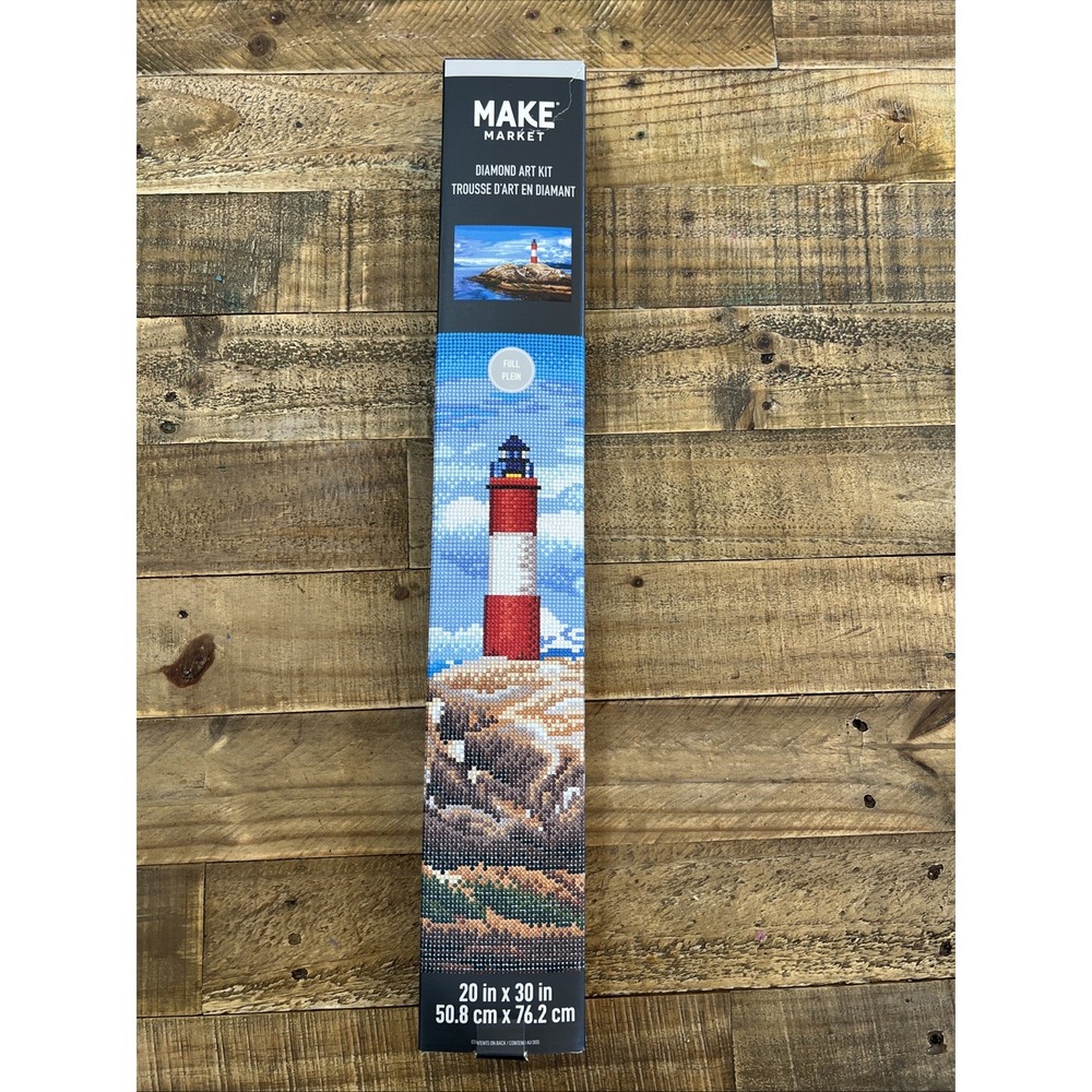 Make Market Diamond Art Kit Featuring a Lighthouse Scene - 20" x 30"